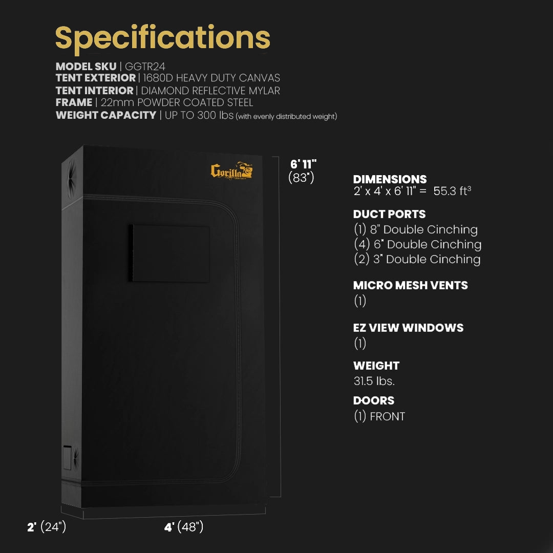 2x4 All New Grow Tent Kit - SuperPonicsXL12