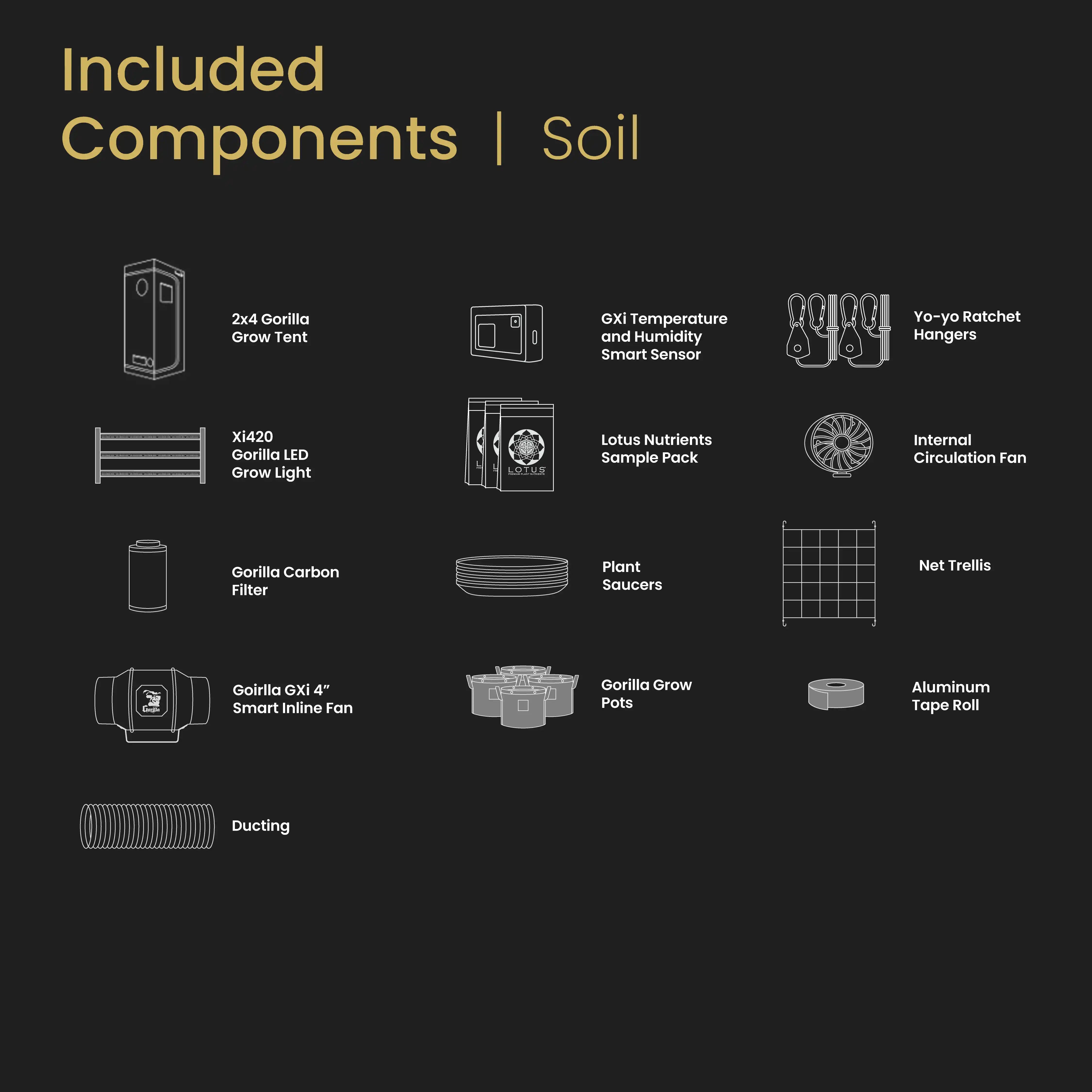2x4 All New Grow Tent Kit - Soil