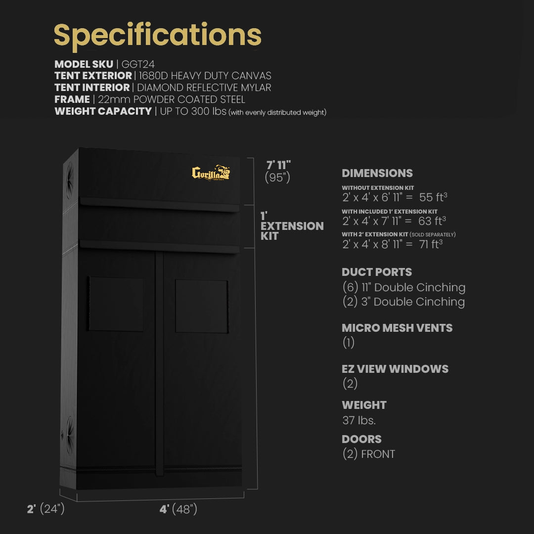 Gorilla Grow Tent 2x4 Pro