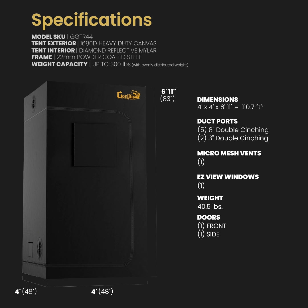 The All New Gorilla Grow Tent 4x4