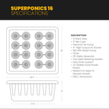 SuperPonics 16 Hydroponic Grow System