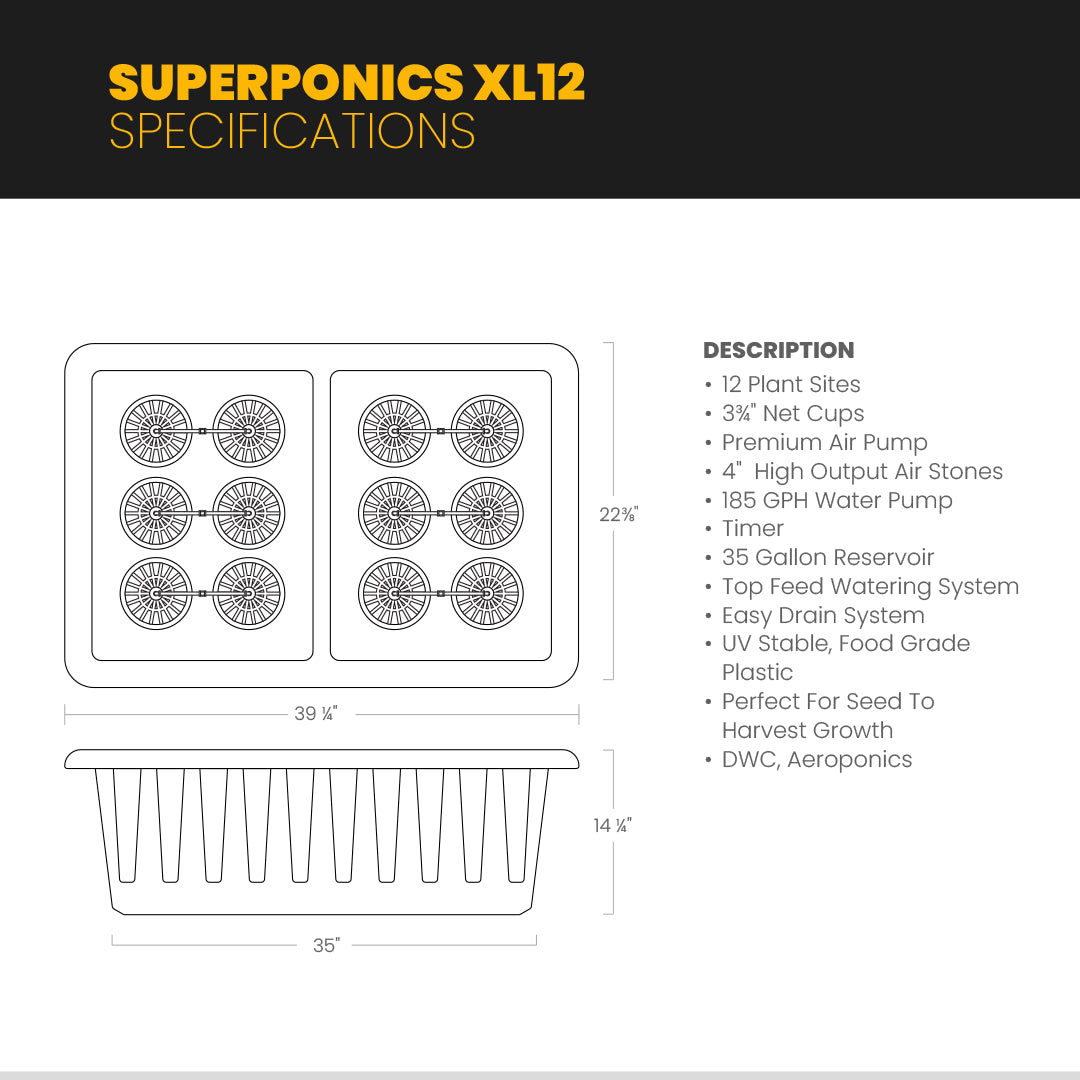 SuperPonics XL 12 Hydroponic Grow System